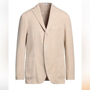 BOGLIOLI Beige Three Button Notched Single Breasted Blazer Coat Sz 56 NWT